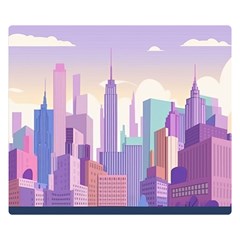 New York Skyline Cityscape Nyc New York City Two Sides Premium Plush Fleece Blanket (small) by Jancukart