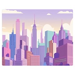 New York Skyline Cityscape Nyc New York City Two Sides Premium Plush Fleece Blanket (medium) by Jancukart