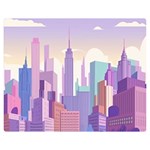 New York Skyline Cityscape Nyc New York City Two Sides Premium Plush Fleece Blanket (Medium) 60 x50  Blanket Front