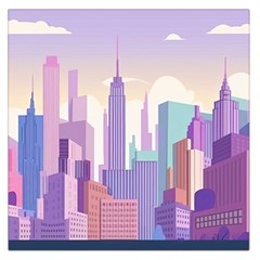 New York Skyline Cityscape Nyc New York City Square Satin Scarf (36  X 36 ) by Jancukart