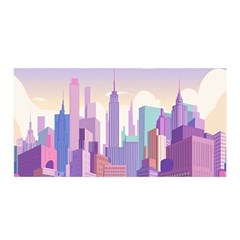 New York Skyline Cityscape Nyc New York City Satin Wrap 35  X 70  by Jancukart