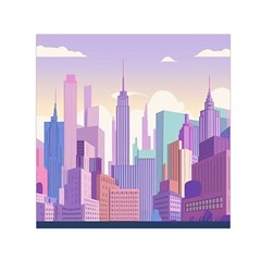 New York Skyline Cityscape Nyc New York City Square Satin Scarf (30  X 30 )