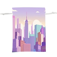 New York Skyline Cityscape Nyc New York City Lightweight Drawstring Pouch (XL)