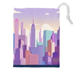 New York Skyline Cityscape Nyc New York City Drawstring Pouch (4XL)