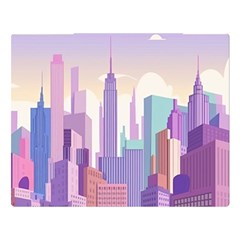 New York Skyline Cityscape Nyc New York City Premium Plush Fleece Blanket (large) by Jancukart