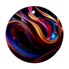 Waves Splash Liquid Paint Wall Ornament (round) by Jancukart