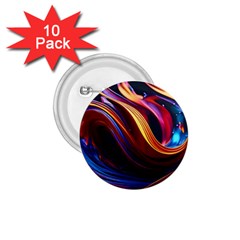 Waves Splash Liquid Paint Wall 1 75  Buttons (10 Pack) by Jancukart