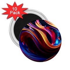 Waves Splash Liquid Paint Wall 2 25  Magnets (10 Pack) 