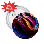 Waves Splash Liquid Paint Wall 2.25  Buttons (100 pack)  Front