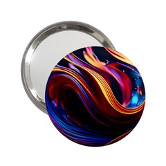 Waves Splash Liquid Paint Wall 2 25  Handbag Mirrors by Jancukart