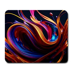 Waves Splash Liquid Paint Wall Large Mousepad by Jancukart