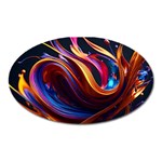 Waves Splash Liquid Paint Wall Oval Magnet Front