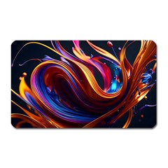 Waves Splash Liquid Paint Wall Magnet (rectangular) by Jancukart