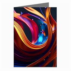 Waves Splash Liquid Paint Wall Greeting Cards (pkg Of 8) by Jancukart