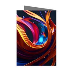 Waves Splash Liquid Paint Wall Mini Greeting Cards (pkg Of 8) by Jancukart