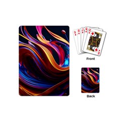 Waves Splash Liquid Paint Wall Playing Cards Single Design (mini) by Jancukart