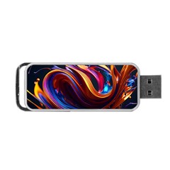 Waves Splash Liquid Paint Wall Portable Usb Flash (one Side) by Jancukart