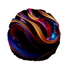 Waves Splash Liquid Paint Wall Standard 15  Premium Round Cushions by Jancukart