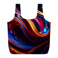 Waves Splash Liquid Paint Wall Full Print Recycle Bag (l) by Jancukart