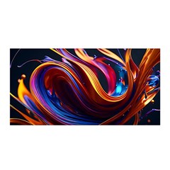 Waves Splash Liquid Paint Wall Satin Wrap 35  X 70  by Jancukart