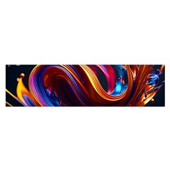 Waves Splash Liquid Paint Wall Oblong Satin Scarf (16  X 60 )