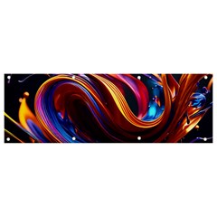 Waves Splash Liquid Paint Wall Banner And Sign 9  X 3 