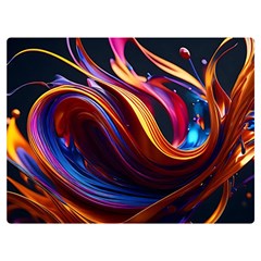 Waves Splash Liquid Paint Wall Premium Plush Fleece Blanket (extra Small)