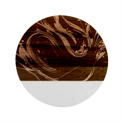 Waves Splash Liquid Paint Wall Marble Wood Coaster (round) by Jancukart