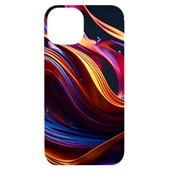 Waves Splash Liquid Paint Wall Iphone 14 Black Uv Print Case