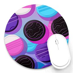 Cookies Chocolate Cookies Sweets Snacks Baked Goods Round Mousepad by Jancukart