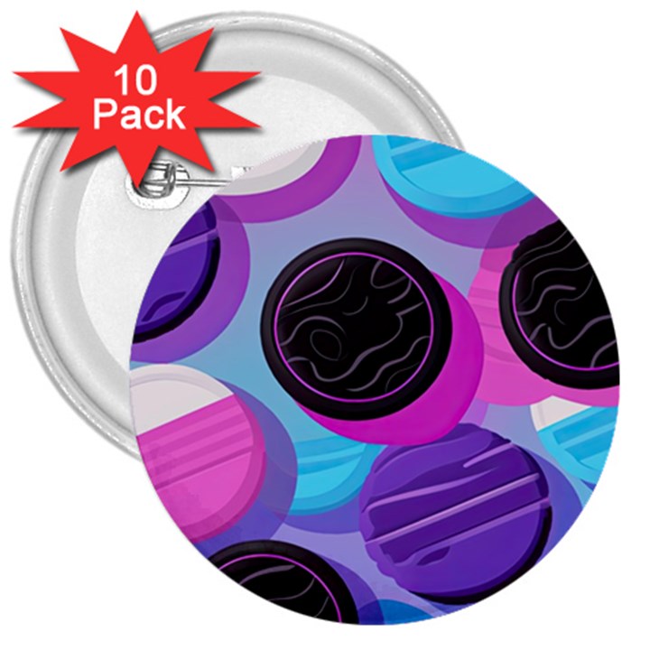 Cookies Chocolate Cookies Sweets Snacks Baked Goods 3  Buttons (10 pack) 