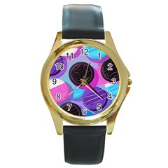 Cookies Chocolate Cookies Sweets Snacks Baked Goods Round Gold Metal Watch