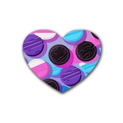 Cookies Chocolate Cookies Sweets Snacks Baked Goods Rubber Coaster (heart)