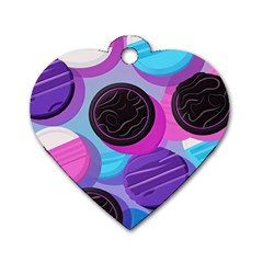 Cookies Chocolate Cookies Sweets Snacks Baked Goods Dog Tag Heart (one Side) by Jancukart