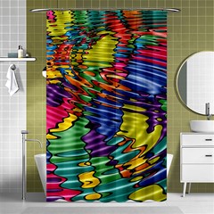 Waves Particles Vibration Atom Physics Technology Shower Curtain 48  X 72  (small) 