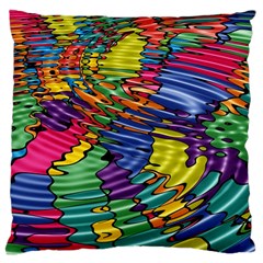 Waves Particles Vibration Atom Physics Technology Large Cushion Case (one Side) by Jancukart