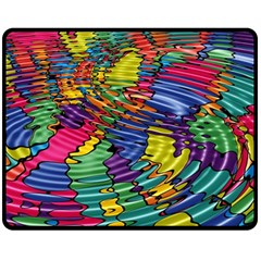 Waves Particles Vibration Atom Physics Technology Two Sides Fleece Blanket (medium) by Jancukart