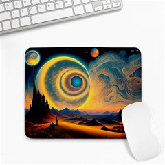 Surrealist Fantasy Dream Moon Space Small Mousepad by Jancukart