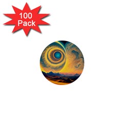 Surrealist Fantasy Dream Moon Space 1  Mini Buttons (100 Pack) 