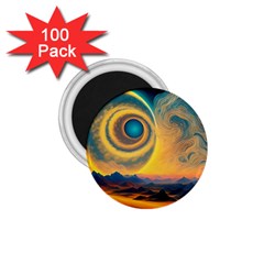 Surrealist Fantasy Dream Moon Space 1 75  Magnets (100 Pack) 