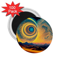 Surrealist Fantasy Dream Moon Space 2 25  Magnets (100 Pack) 