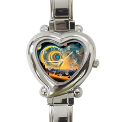 Surrealist Fantasy Dream Moon Space Heart Italian Charm Watch