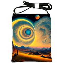 Surrealist Fantasy Dream Moon Space Shoulder Sling Bag