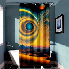 Surrealist Fantasy Dream Moon Space Shower Curtain 36  X 72  (stall) 