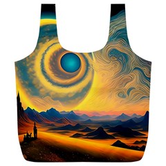 Surrealist Fantasy Dream Moon Space Full Print Recycle Bag (xl)