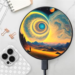 Surrealist Fantasy Dream Moon Space Wireless Fast Charger(black)