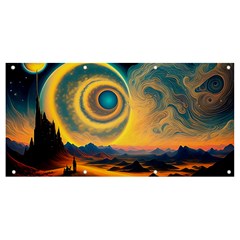 Surrealist Fantasy Dream Moon Space Banner And Sign 8  X 4 