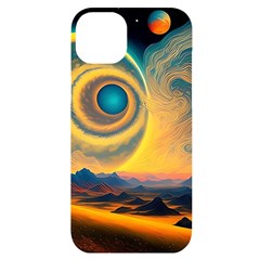 Surrealist Fantasy Dream Moon Space Iphone 14 Plus Black Uv Print Case