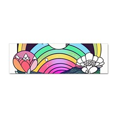 Rainbow Fun Cute Minimal Doodle Drawing Art Sticker (bumper) by Jancukart