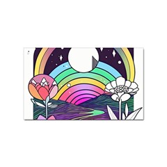 Rainbow Fun Cute Minimal Doodle Drawing Art Sticker Rectangular (100 Pack) by Jancukart